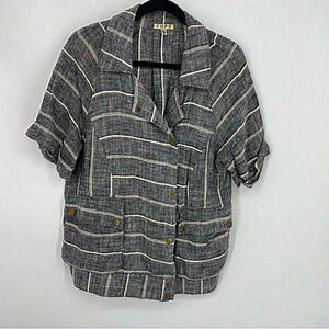 URBAN OUTFITTERS COPE Linen Blend‎ Double Breasted Short Sleeve Jacket Sz M
